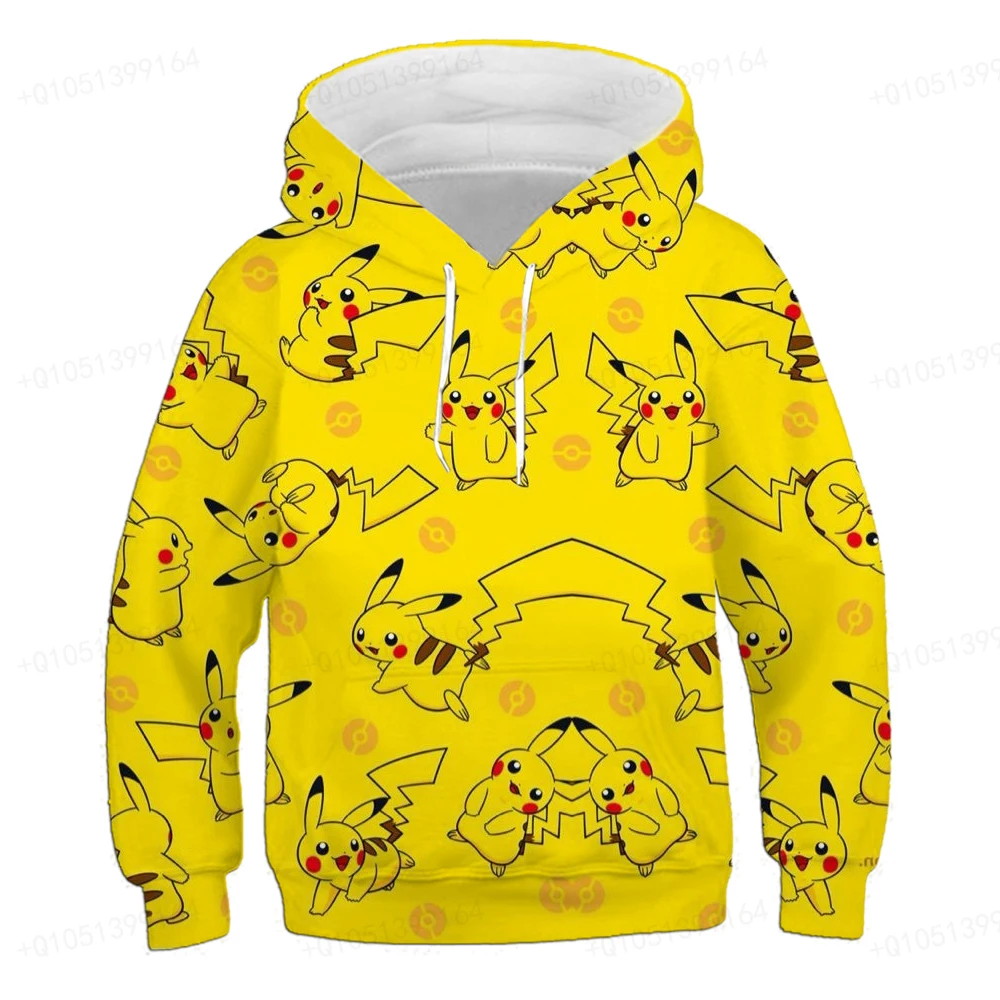 

Pokemon Hoodie 4-14T Children's Sweatshirt Long Sleeve Autumn Sportswear Boy and Girl Pikachu Hoodie boys clothes 6yrs to 12yrs