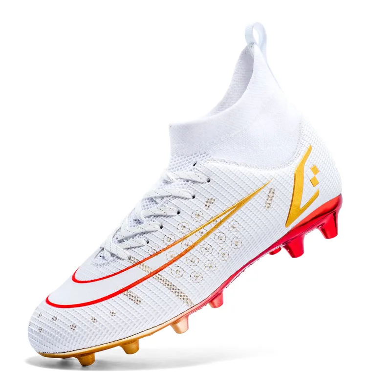 

Профессиональная футбольная обувь для мужчин TF/FG высокие Золотые футбольные бутсы уличные газонные нескользящие спортивные футбольные кроссовки для взрослых и детей
