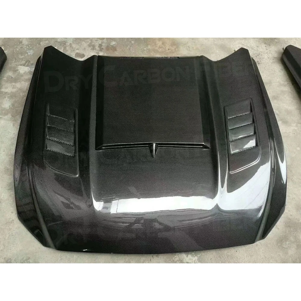 For Ford Mustang Coupe Convertible 2 Door 2015-2017 Carbon Fiber Front Hood Covers Bumper Engine Bonnet Decoration Trims