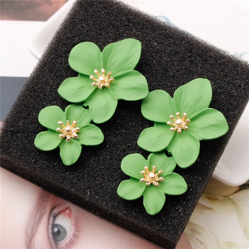 

Jewelry Gifts Women Multicolor Double Flower Dangle Earrings