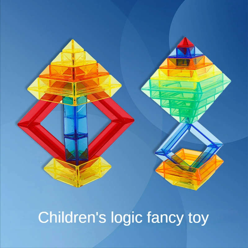 Детская игрушка Монтессори пирамида мудрости многослойные строительные блоки