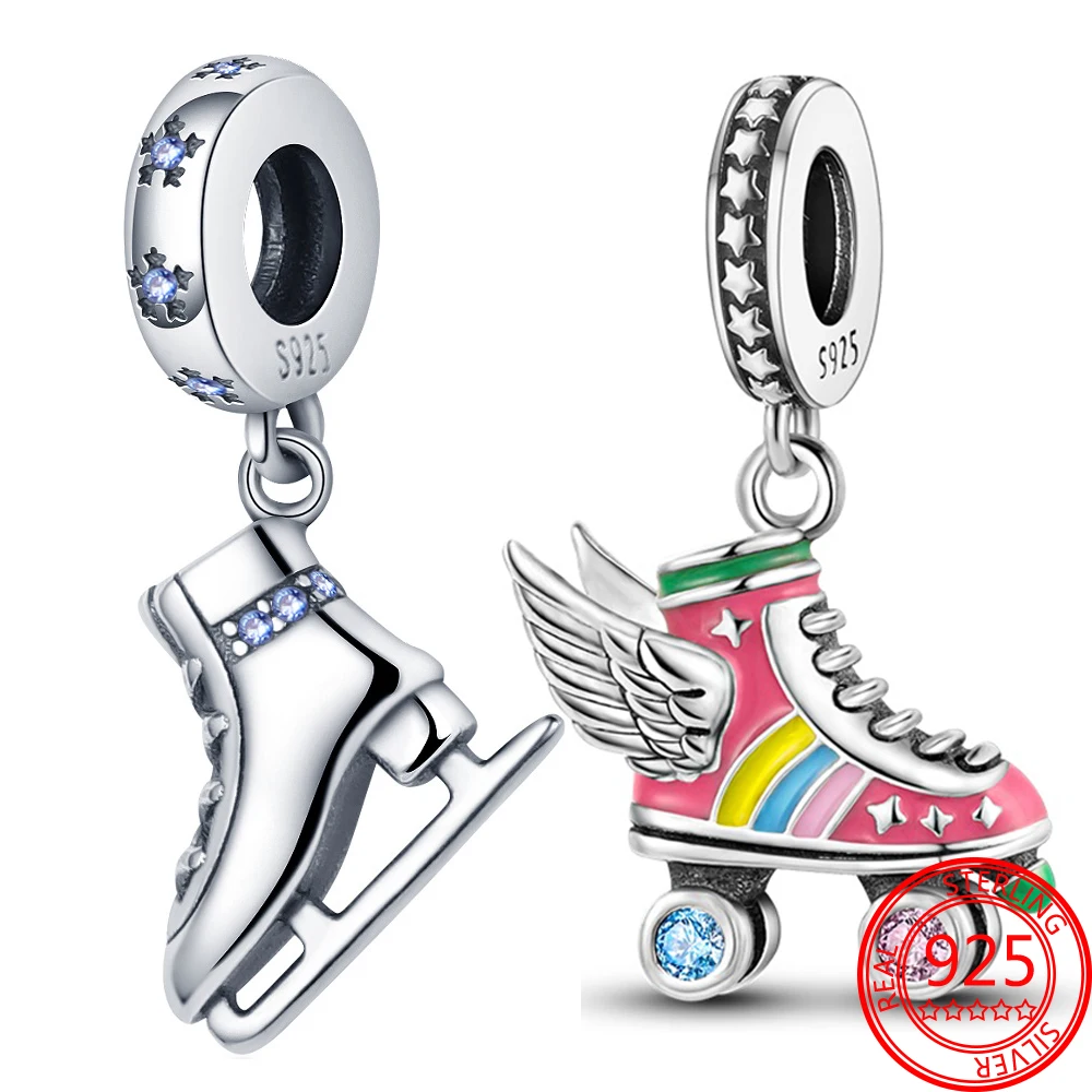 2022 New Collection 925 Sterling Silver Winter Series Skating Ice-skate Charm Charms Fit Pandora Bracelet Jewelry Gift Girl