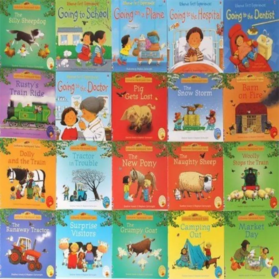 

Книга с изображениями на английском языке USBORNE, для малышей, фермы, сказки, история, книга, серия 20 книг