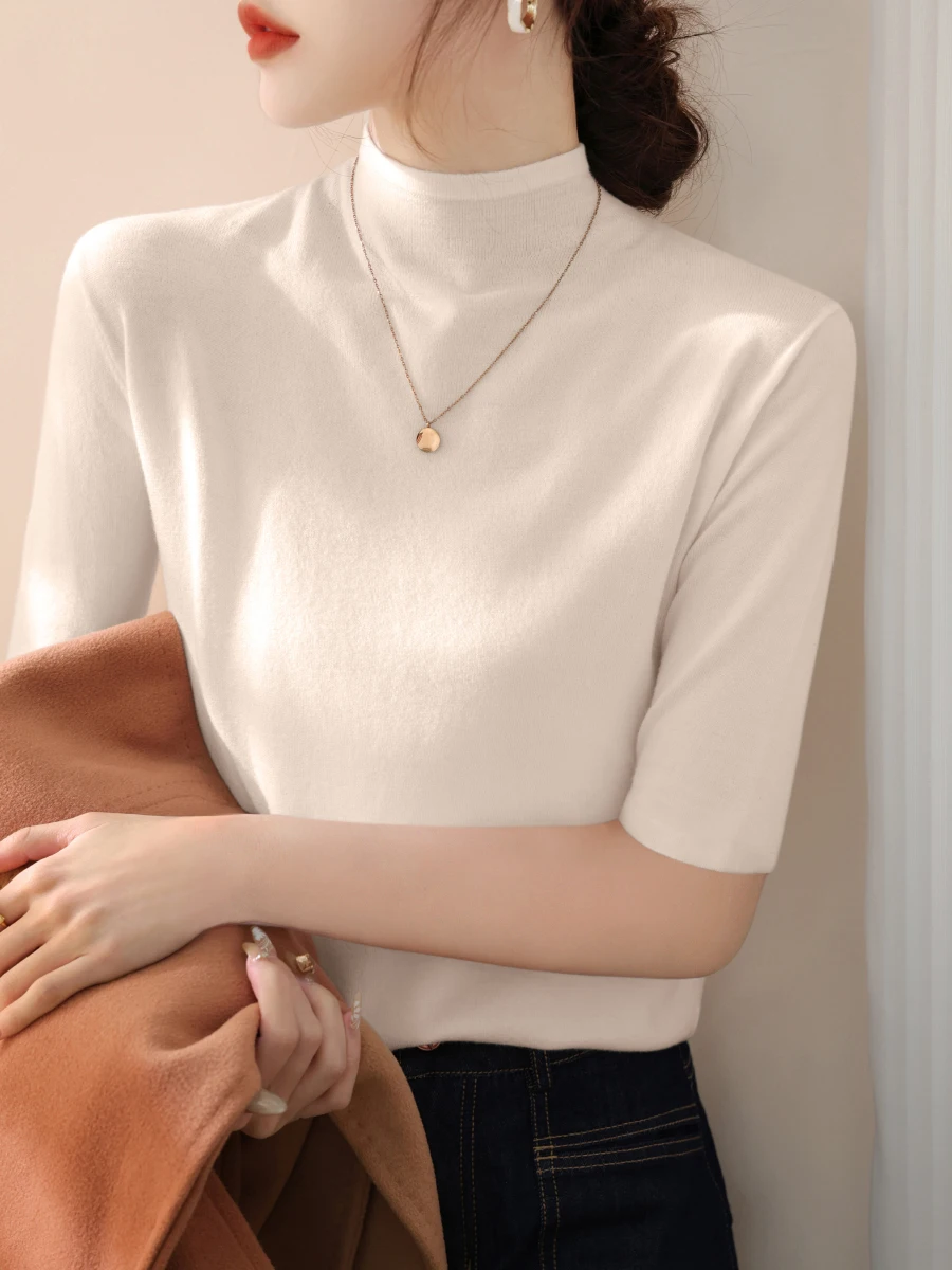 Топ с флисовой подкладкой на раннюю весну и осень Вязаный топ рукавом воротником