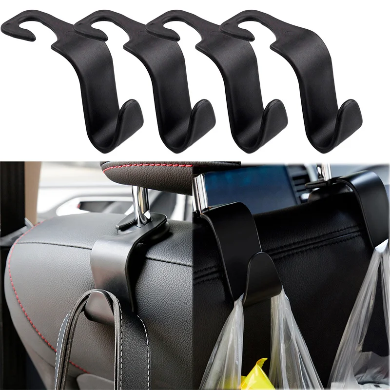 

4pcs Universal Car Seat Back Hook Portable Hanger Holder Storage for Bag Purse Cloth Decoration Dropship Car Interior Organizer