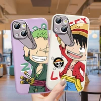 hot anime one piece cute for apple iphone 13 12 mini 11 pro xs max xr x 8 7 6s se plus liquid rope phone case cover coque shell