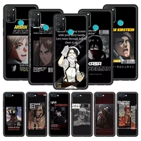 japanese attack on titan phone case for honor 10i 9s 9c 9a 8x 9x 10 20 lite 20 pro 20s 8s 2020 play 30i silicone coque fundas