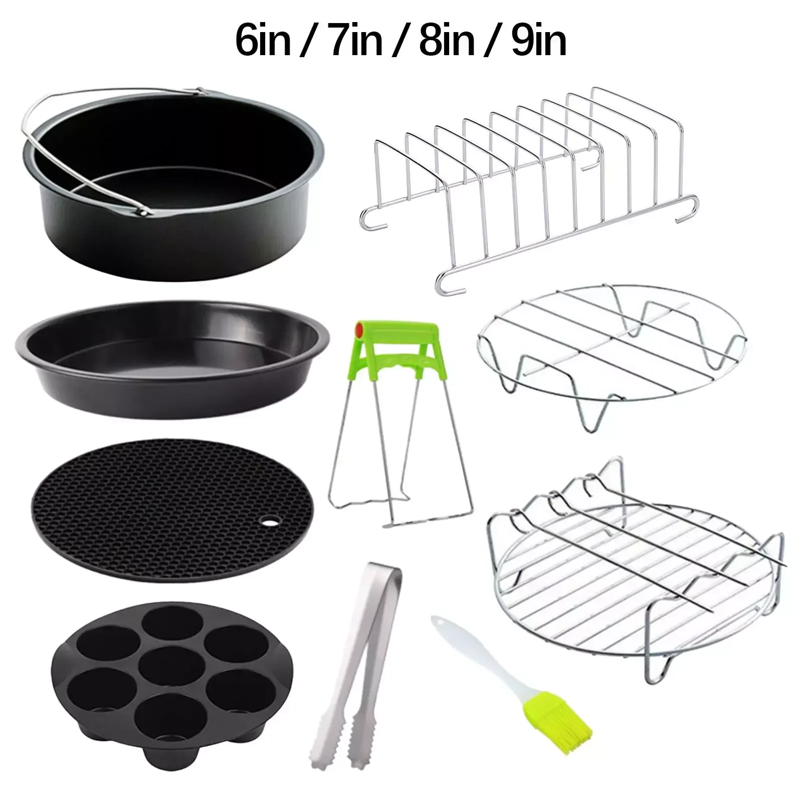 

NEW 2023 Steel Air Fryer Accessories Heat Insulation Pad Double Grill Rack Bread Rack Air Fryer Replacement for Home Cooking BBQ
