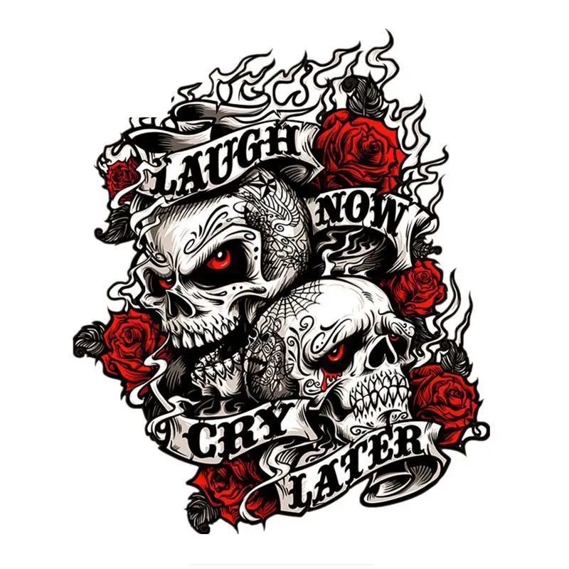 

Born to ride motorcycle rider lucky skull logo car sticker station wagon camper off-road vehicle racing helmet laptop sticker