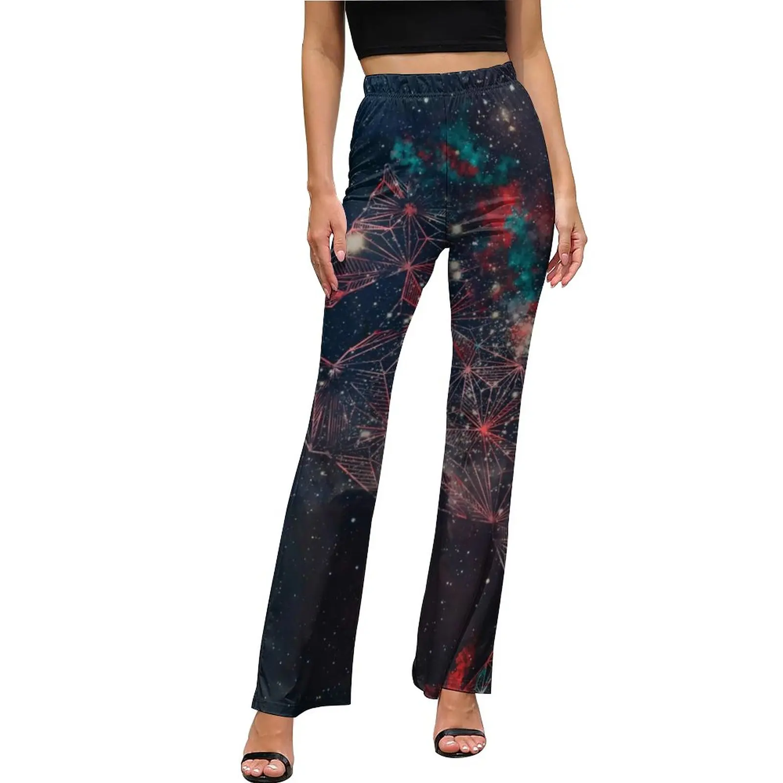 

Galaxy Unicorn Pants Celestial Horse Elastic Waist Night Club Flared Trousers Spring Women Print Streetwear Pants Gift