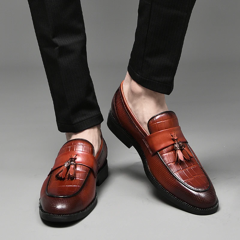 

Luxury Brand Loafers Men's High Quality Leather Thick-soled High-end Cowhide Business Shoes British Style Designer Men's Shoes