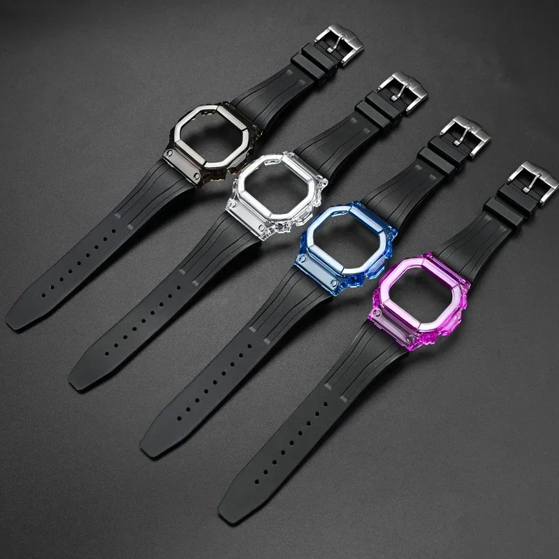 Фото Защитный чехол + ремешок для Casio G-Shock DW-5600 5025 DW-5000 GW-M5610 GW-5600 GLX-5600 силиконовый резиновый ремешок для часов аксессуары №1