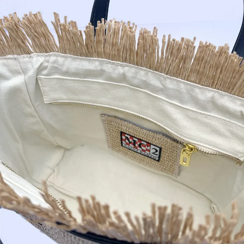 SAINT BARTH 2024 новинка женская большая вместительная соломенная сумка для отдыха и