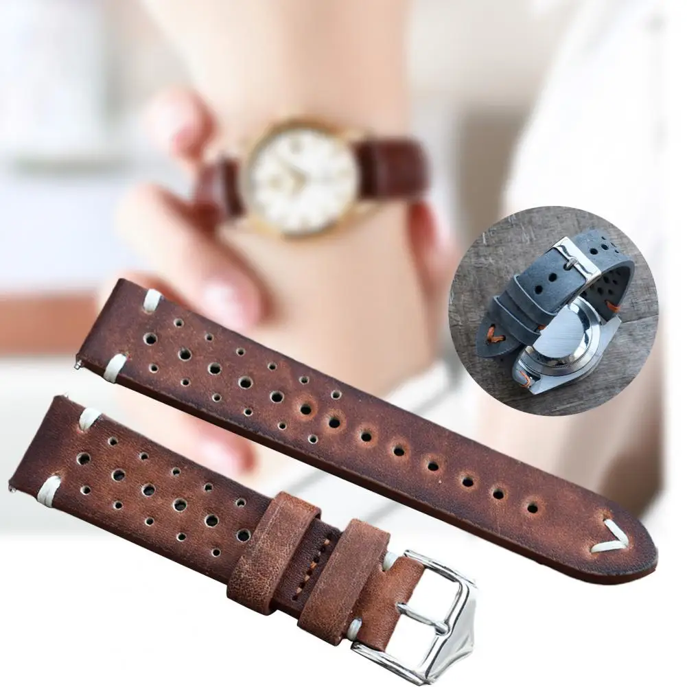 

Watch Band Multi Holes Quick Release with Stictching Rope Adjustable Heat Dissipation Watch Strap for Daily Wear