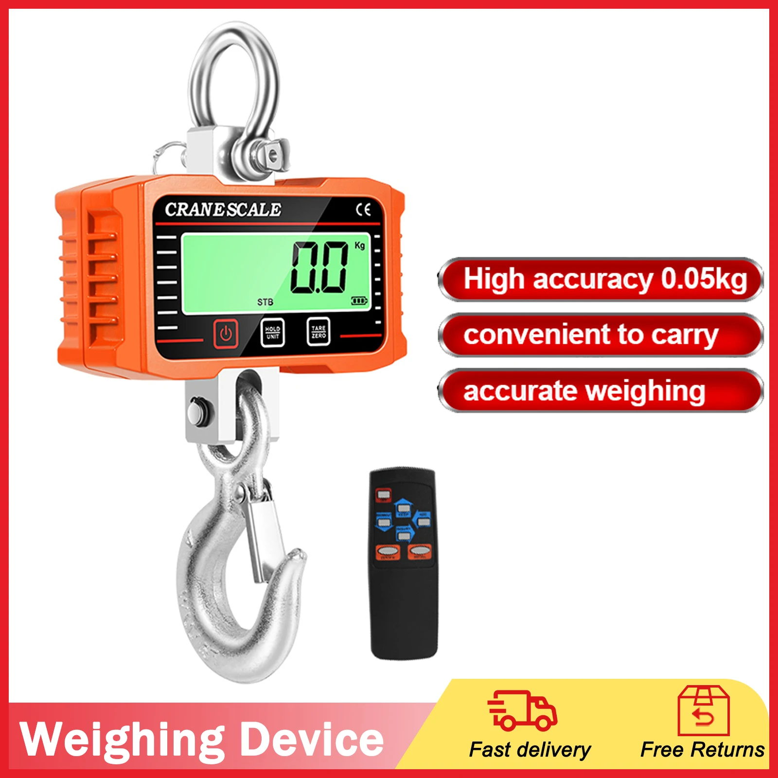 Электронные весы Crance с цифровым ЖК-дисплеем 1000 кг