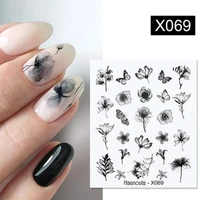 36 styles nail sticker black flowerlaceletter gel polish slider accessories nail art decals
