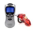 Estim Мужской Целомудрие устройства анти-офф версия короткий параграф пенис ограничение блокировки за Для мужчин петух клетка Электро Стимуляции комплект