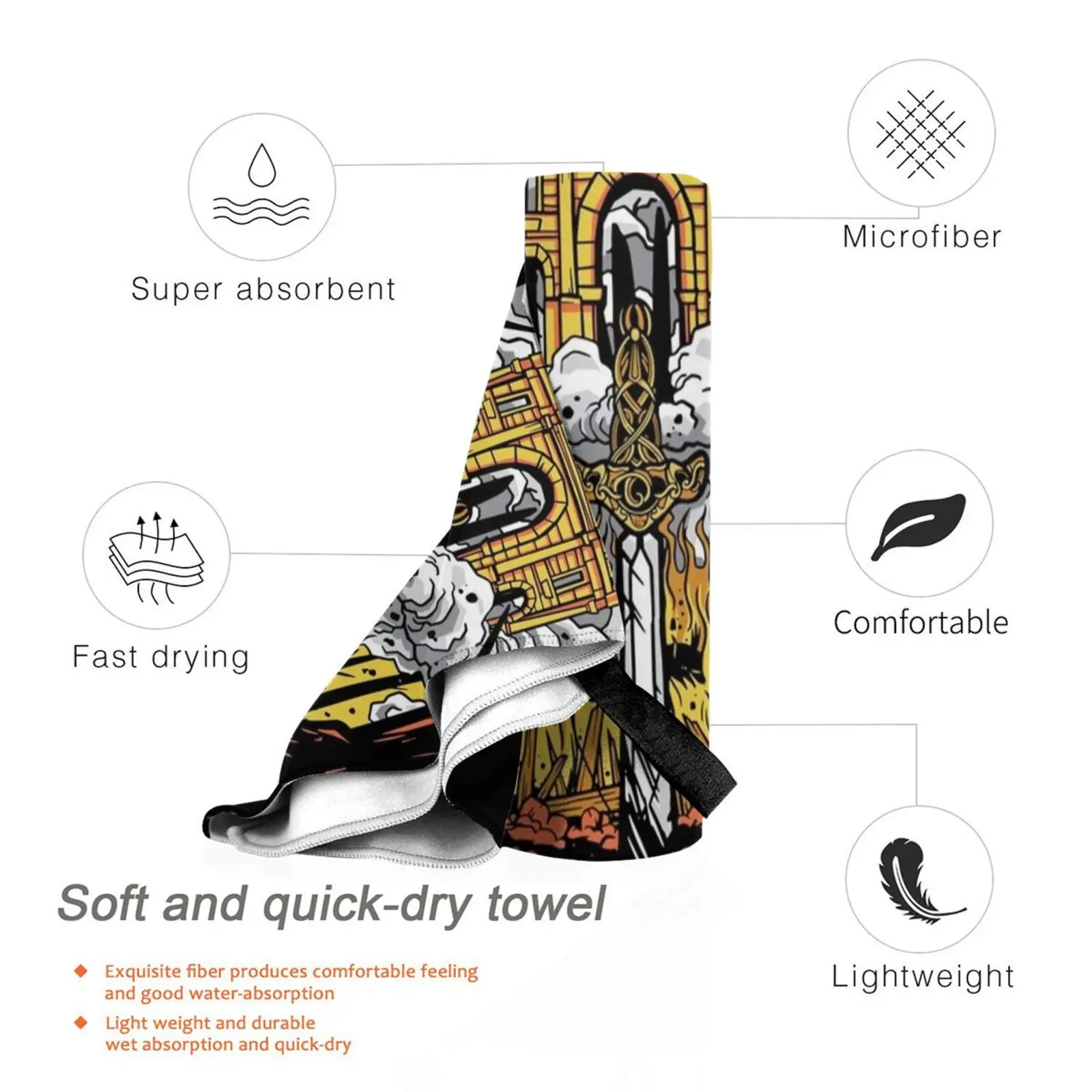 Полотенце Пляжное быстросохнущее в скандинавском стиле |