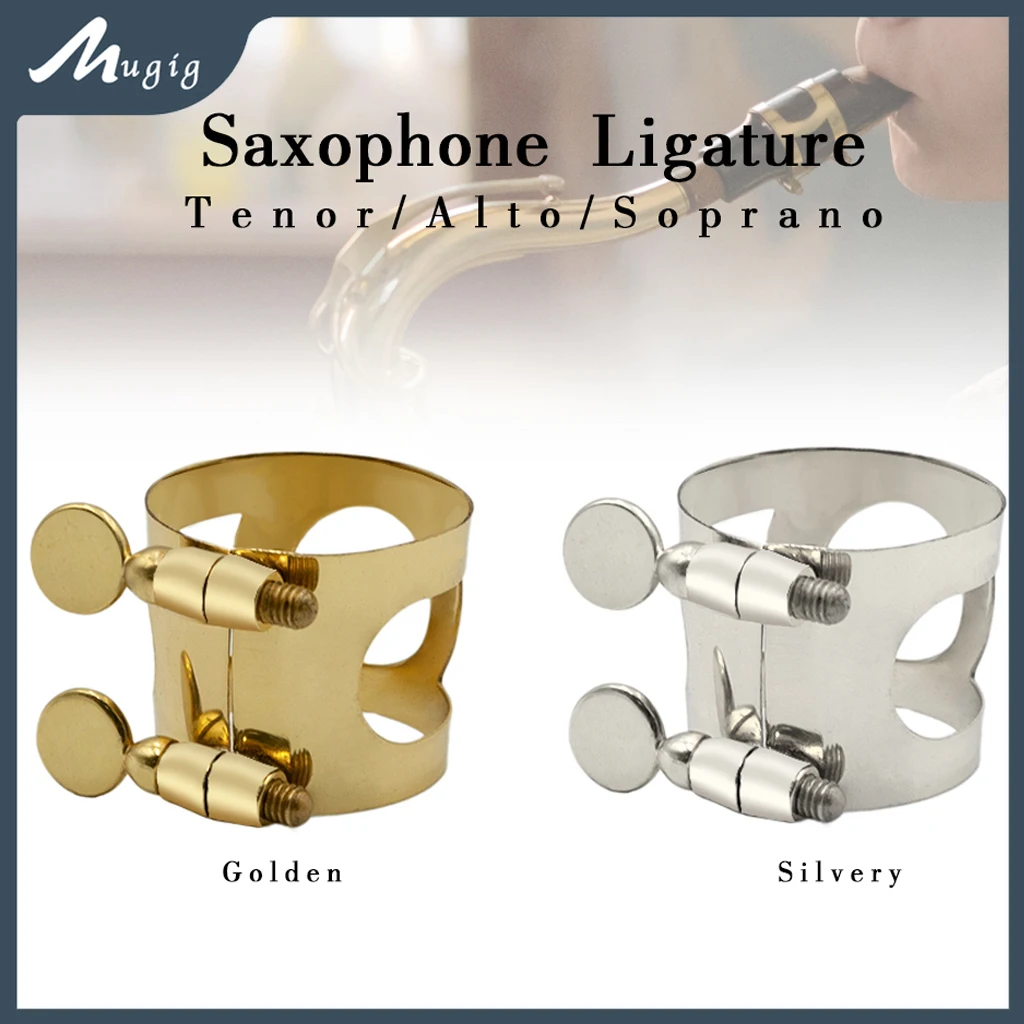Mugig NEW Sax Saxophone Mouthpiece Ligature Clip Climp Durable Fastener Cap For Alto/Tenor/Soprano Sax Saxophone Mouthpiece