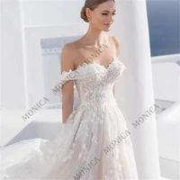 monica gorgeous wedding dress off the shoulder appliqu%c3%a9s new tulle lace elegant summer ball bridal dress vestido de novia