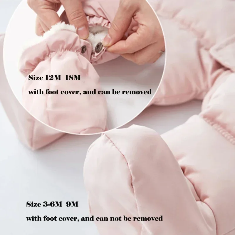 Зимний комбинезон для новорожденных теплый с пандой мальчиков и перчатками