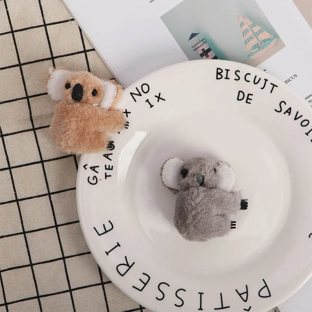 

Simple Cute Animal Women Korean Plush Headwear Koala Hairpin Hair Clip Bag Accessories