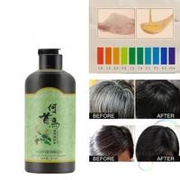 300ml polygonum multiflorum black hair shampoo herbal plant anti hair loss anti dandruff itching shampoo anti white hair product