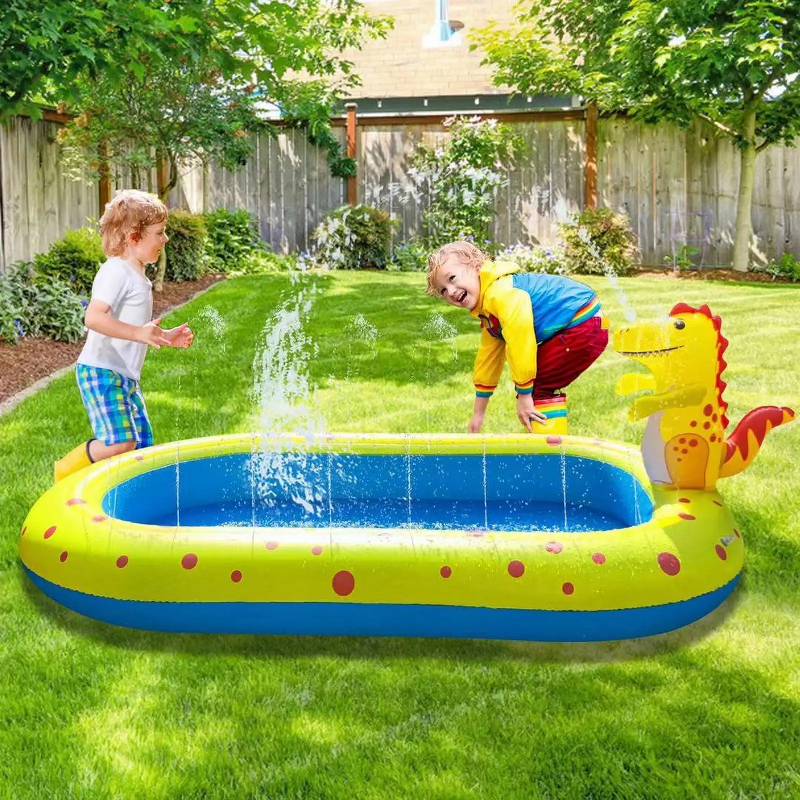 

Inflatable Sprinkler Pool For Kids 3 in 1 Baby Cushion Outdoor Splash Pad Toddlers Children Backyard Fun Water Toys Gift