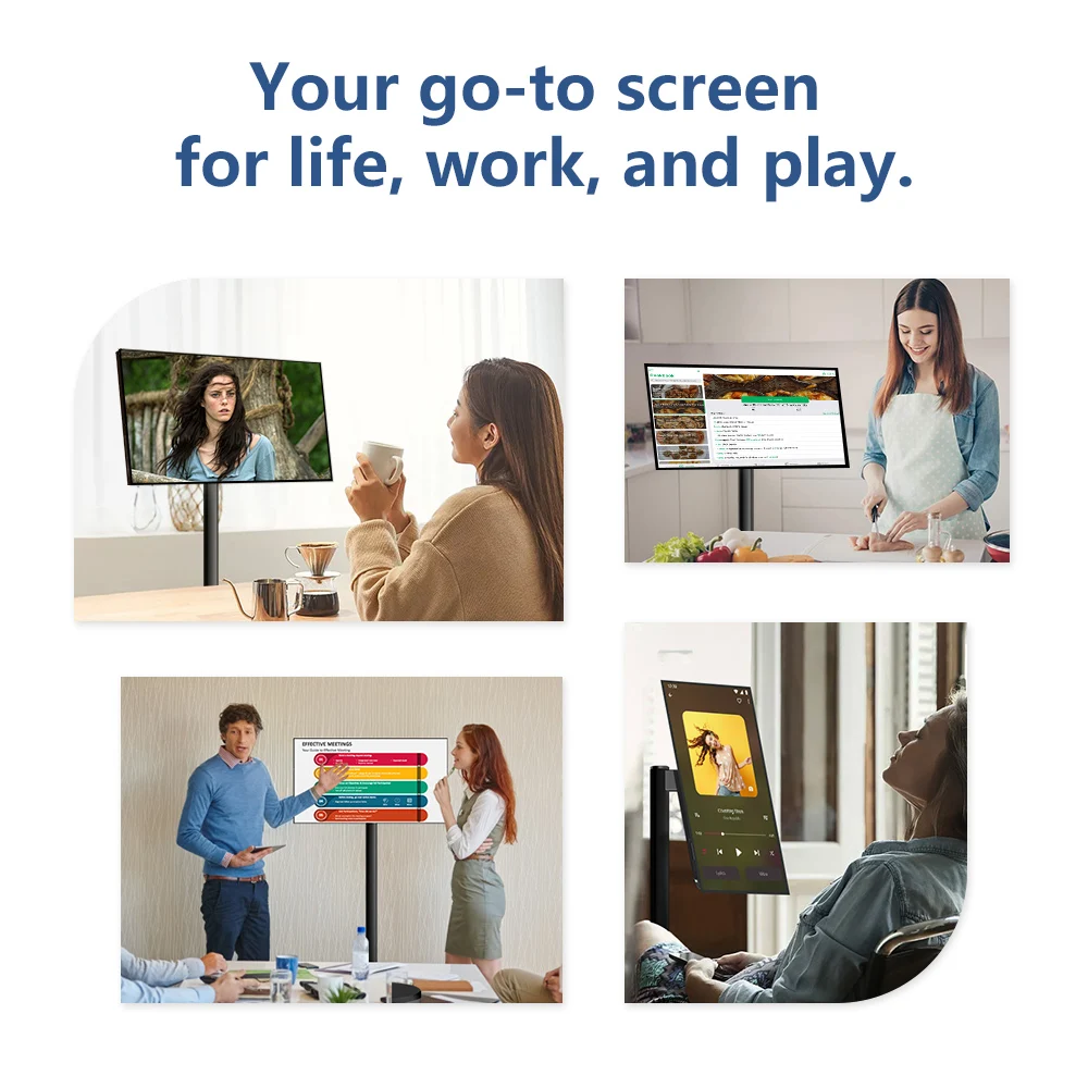 Черный 4 ГБ + 64 ЖК-дисплей 21 5-дюймовый телевизор FHD 2K IPS с сенсорным экраном Smart Android