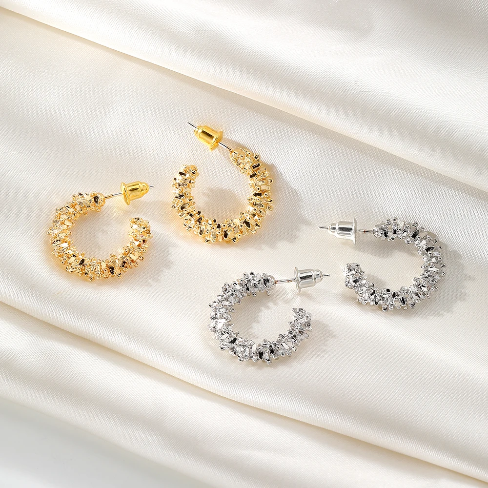 Серебряные серьги неправильной формы с-образной ювелирные изделия