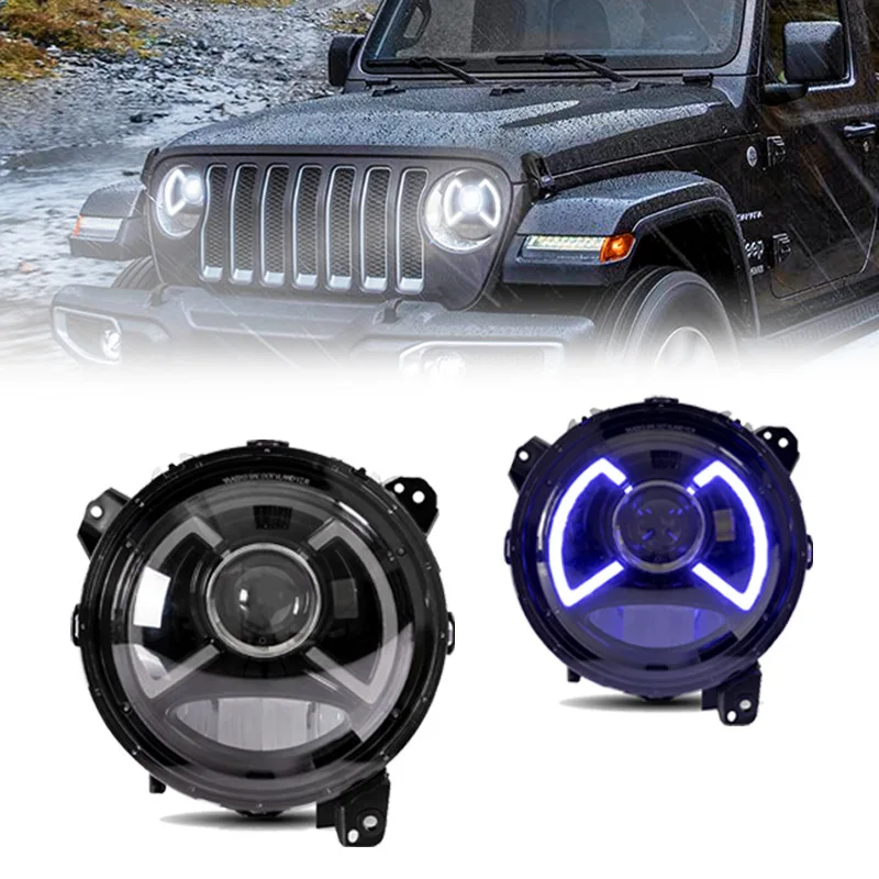 

Suitable for 18-20 Jeep JEEP Wrangler JL LED headlight double-light lens assembly modified signal light daytime running light ac