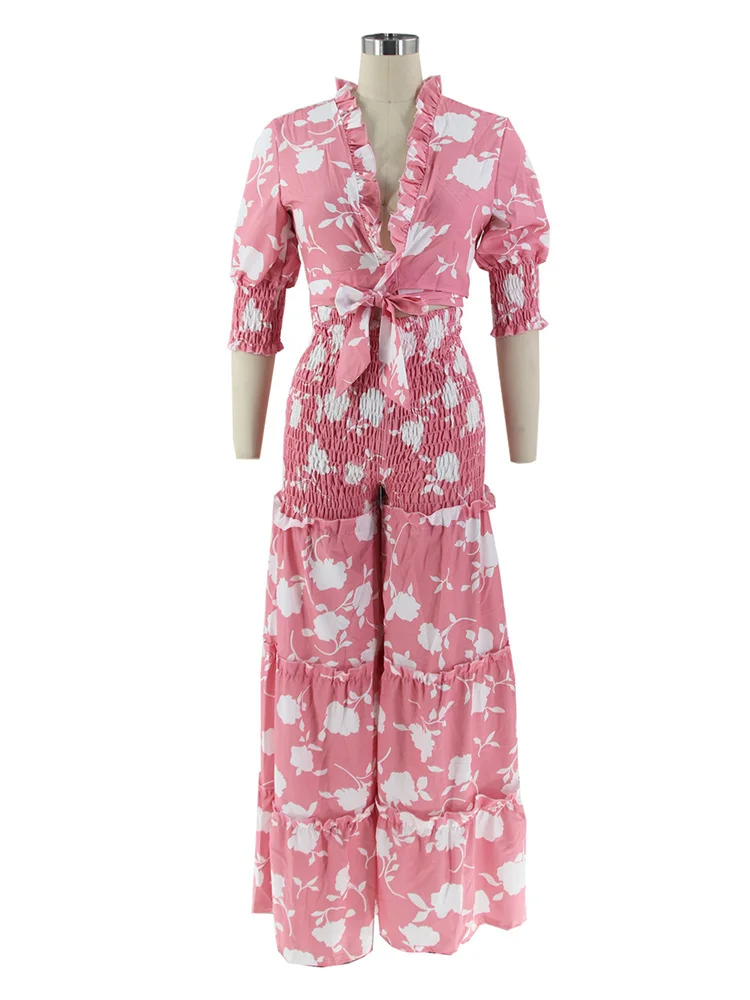 Plus Size Two Piece Sets Women Clothing Shirts Tops and Pants Wide Leg New in Matching Set Wholesale d 3xl 4xl 5xl 6xl