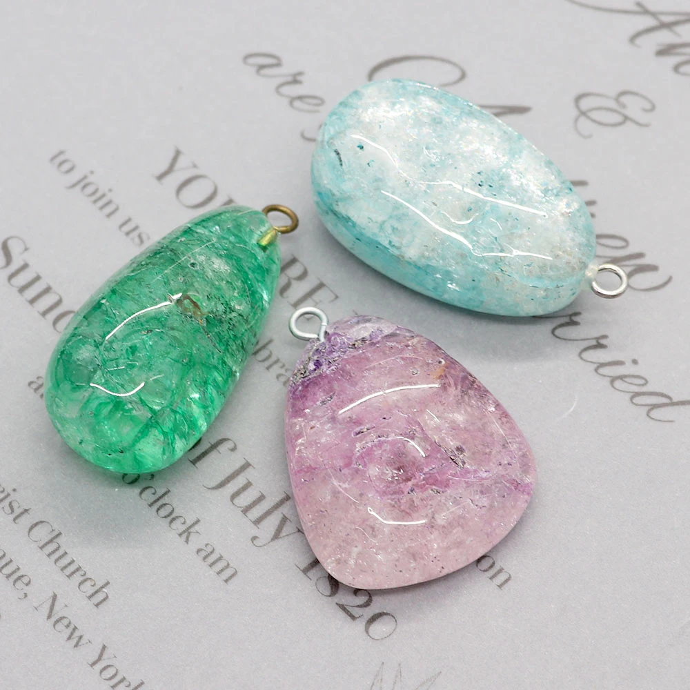 

Natural Stone Colorful Popping Crystal Charms Irregular Pendants for DIY Making Necklaces Earrings Jewelry Crystal Purple Charms