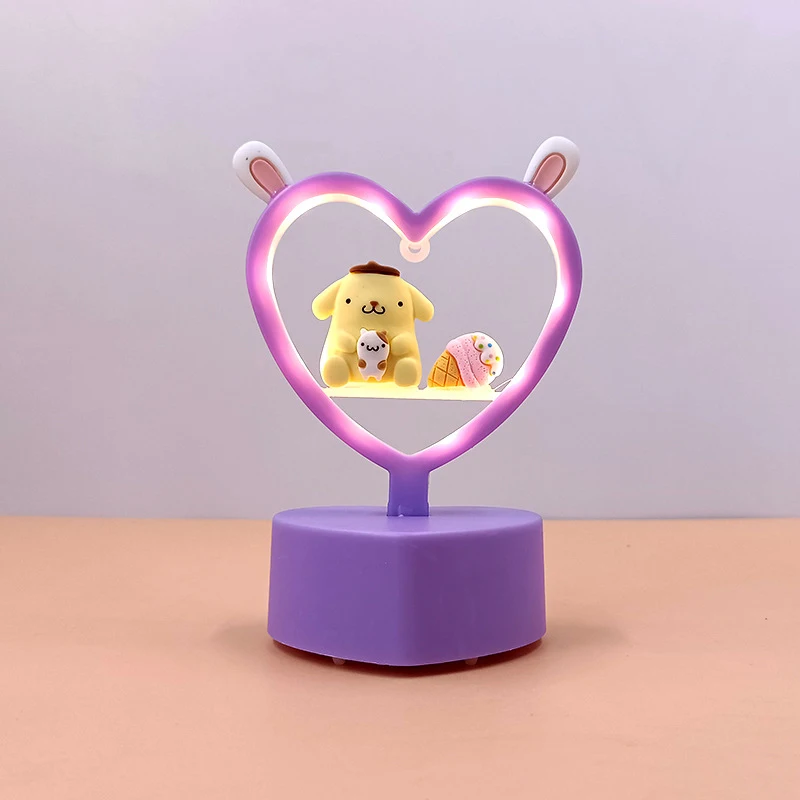 2022 Sanrio мечтательный атмосферный светильник в форме сердца Hello Kitty Kuromi My Melody мини