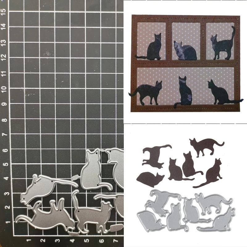 Металлические Вырубные штампы с изображением кошек и животных Искусственная