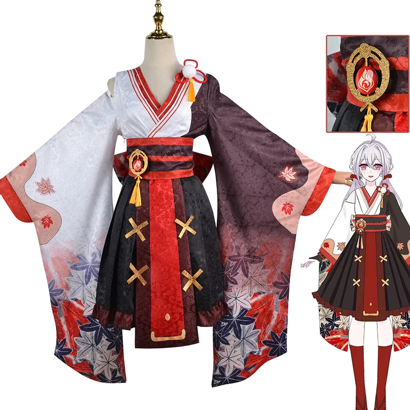 

Костюм для косплея по мотивам игры Genshin Impact Kiryu Kazuha, униформа каэдехара Вани, парик, костюм на Хэллоуин для женщин и девушек