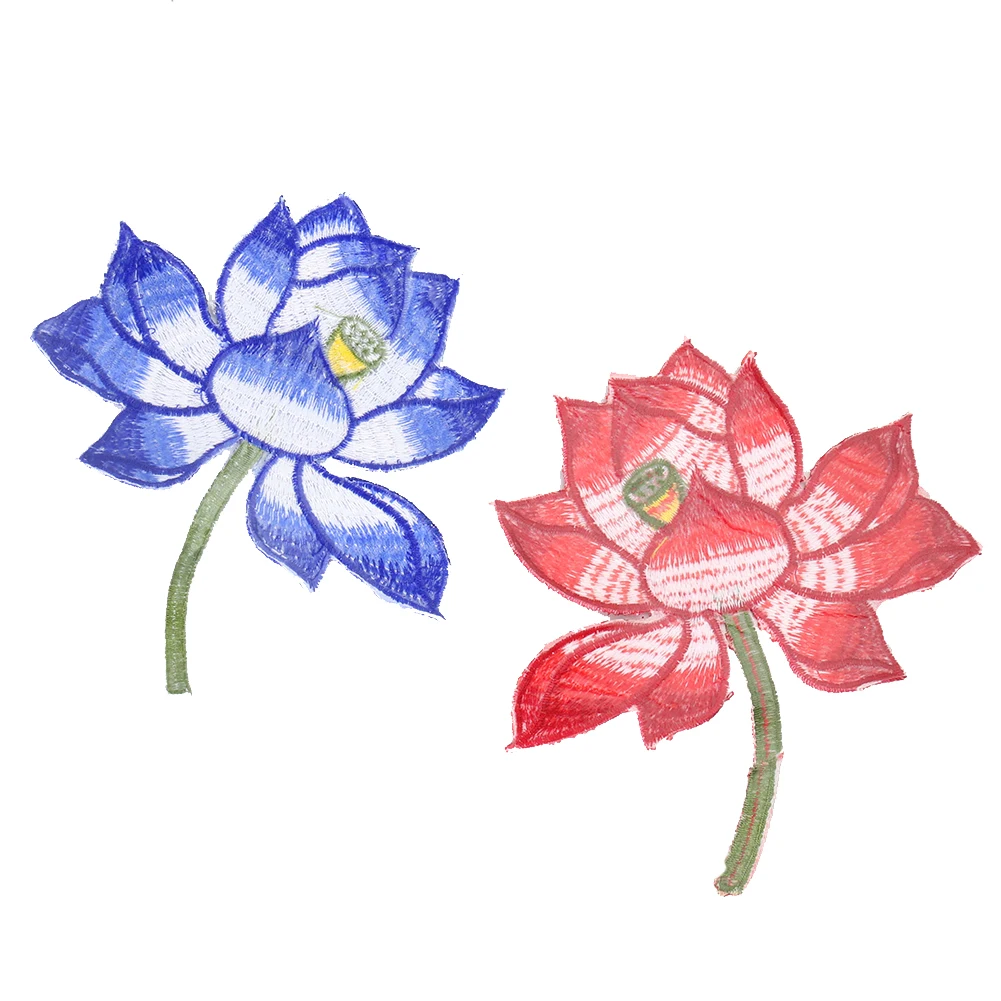 Элегантная нашивка с цветком лотоса вышитая аппликация термоклейкая переводная