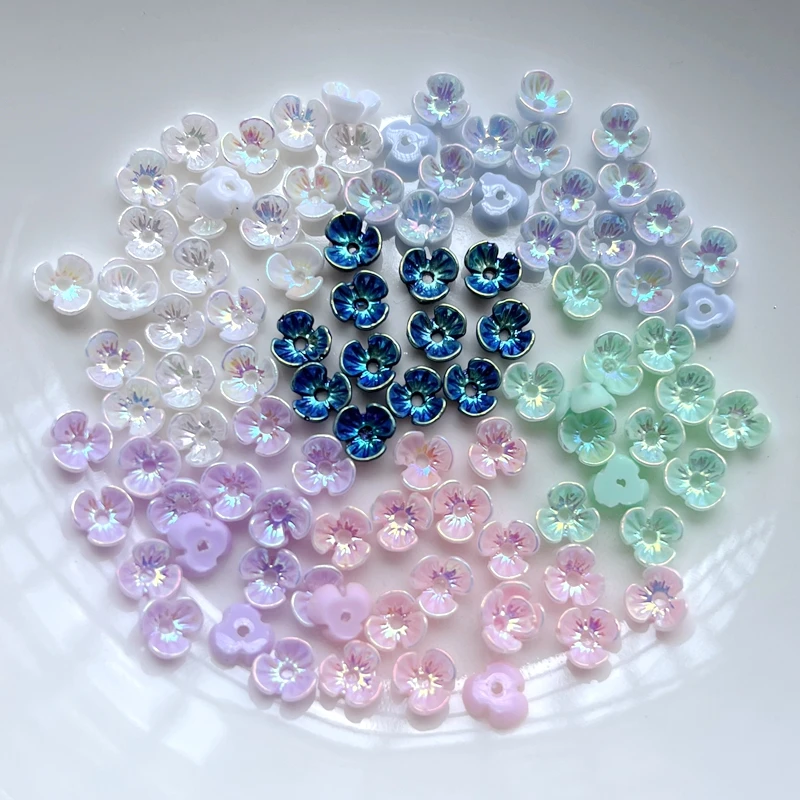 

90 шт. 6 мм полимерные серьги в форме цветка ab со свободным расстоянием, бусинами, крышки для модных ювелирных изделий «сделай сам» и искусственных элементов