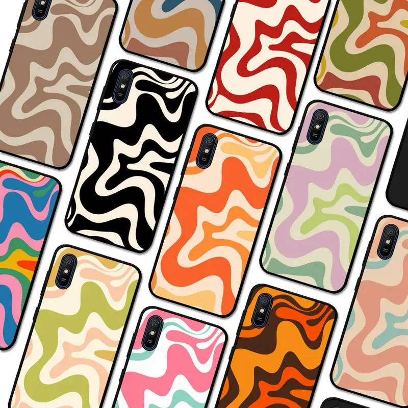 

Liquid Swirl Abstract Pattern in Beige Sage Green Phone Case for Redmi 5 6 7 8 9 A 5plus K20 4X S2 GO 6 K30 pro