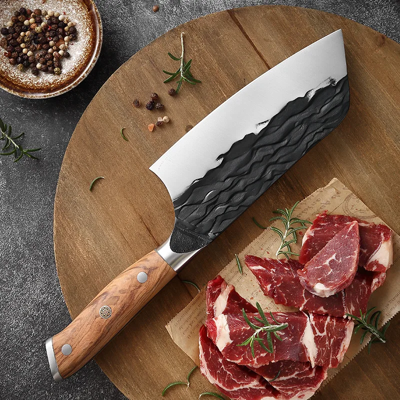 

Forged Slicing Knife Butcher Knife Kitchen Stainless Steel Meat Chopping Knife Serbian Chef Boning Cutter Knife Cooking Tools