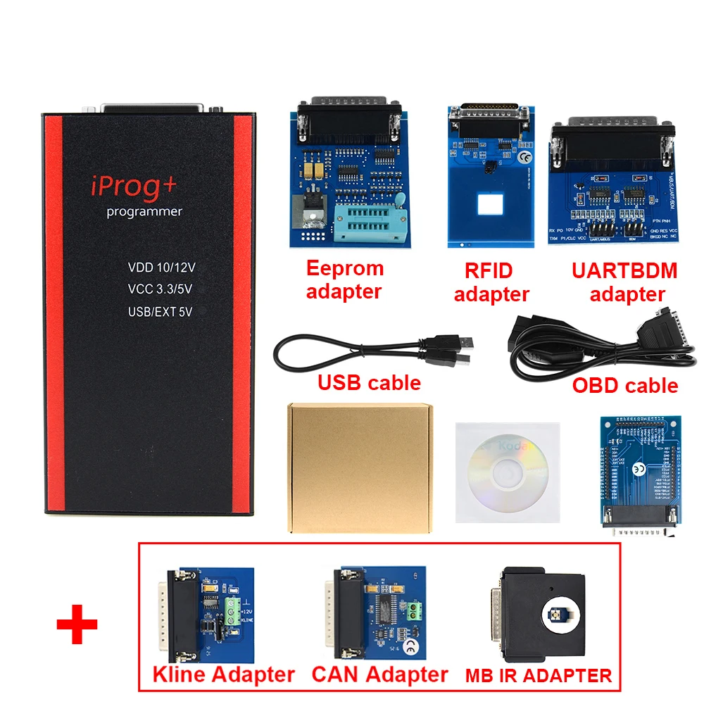 Лидер продаж! Программатор ключей V87 Iprog + поддержка IMMO Reset Pro до 2019 с 11 адаптерами