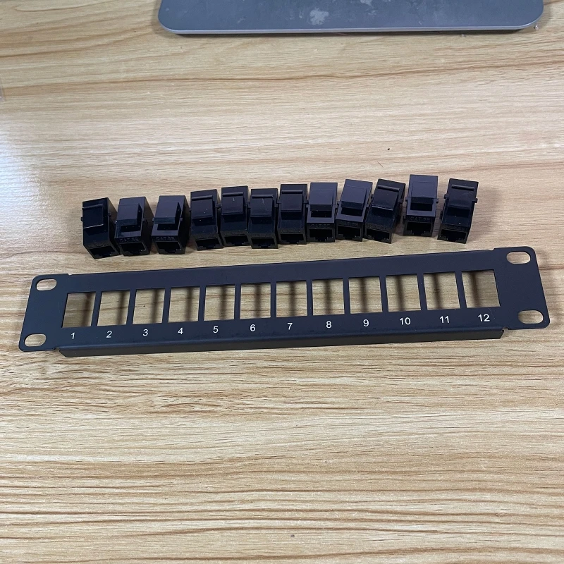 Патч-панель CAT5e прямая с 12 портами сетевой кабель RJ45 адаптер Keystone разъем Ethernet рама