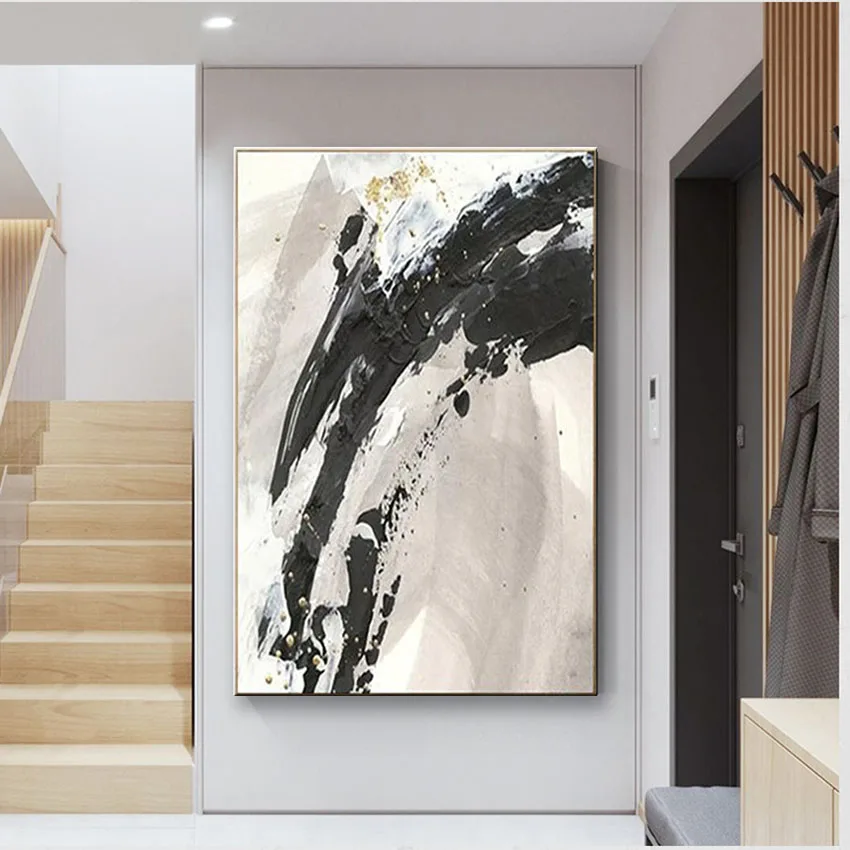 

Unique Wall Art Decoration Abstract Canvas Oil Painting 100% Handmade Custom Frameless Hanging Poster For Porch Living Room Sofa