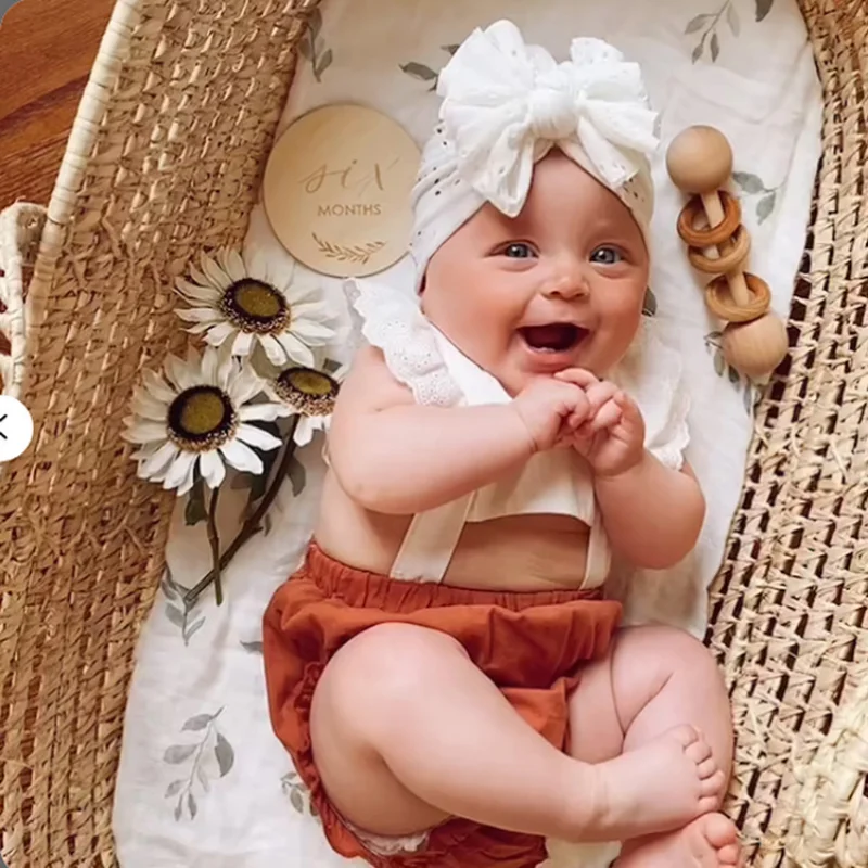 

Детский пористый тюрбан для новорожденных, дышащая пористая летняя шляпа с большим бантом, головной убор для маленьких девочек