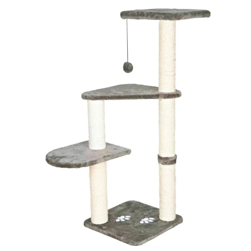 

TRIXIE Altea, плюш и сизаль, 3 уровня, 46 дюймов, дерево для кошек с когтеточками и игрушка для кошек, серый/темно-серый