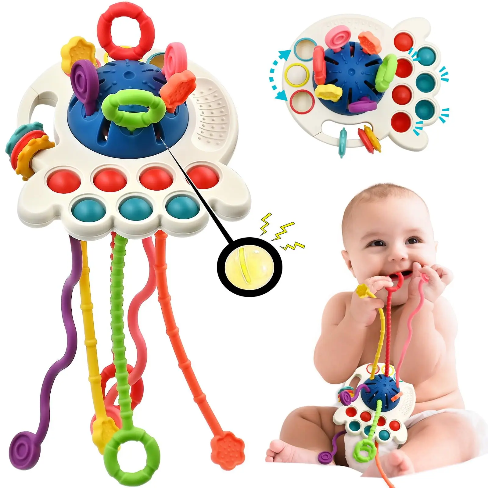 

Монтессори Детские сенсорные игрушки Силиконовые игрушки Teether Тягивающие игрушки Детские спортивные навыки Детские образовательные игруш...