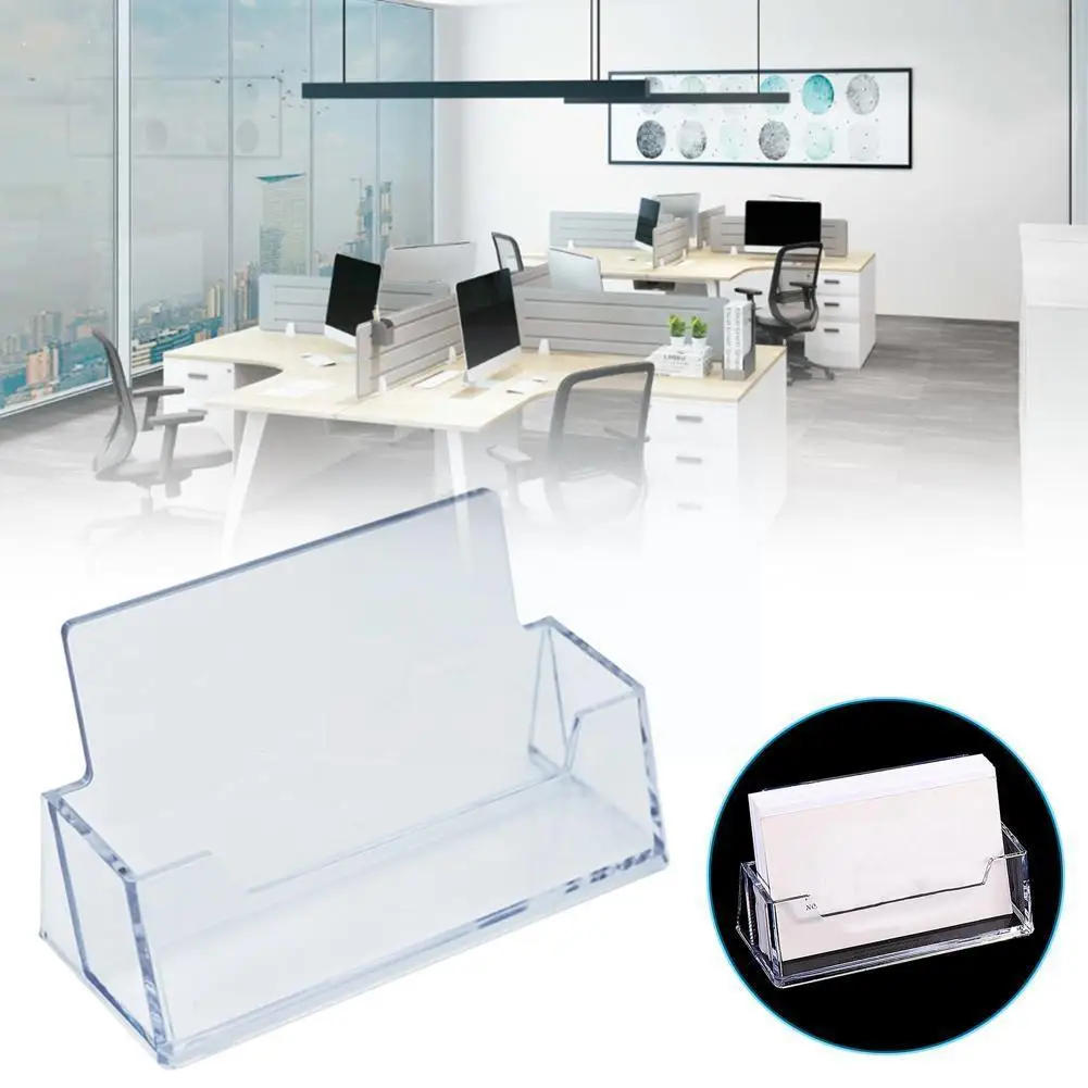 

1pc Clear Desk Shelf Box Storage Display Stand Acrylic Plastic Business Card Transparent Desktop Holder J1i1