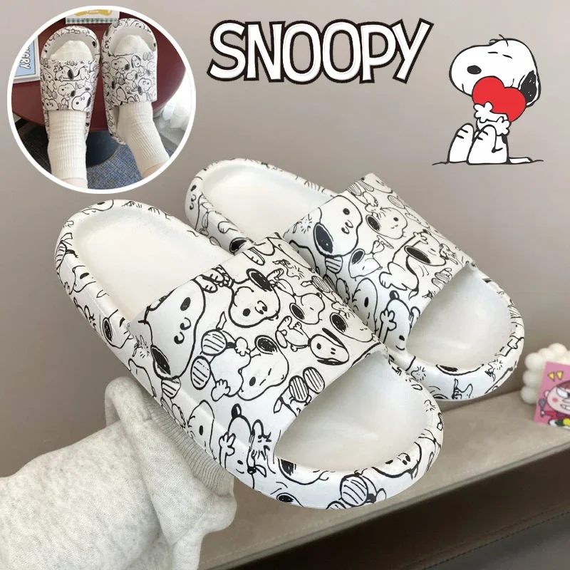 Сланцы Snoopy женские домашние шлепанцы на толстой платформе Эва мягкая подошва