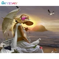 gatyztory oil painting by numbers figure hand painted painting drawing on canvas gift diy pictures by number kits home decor