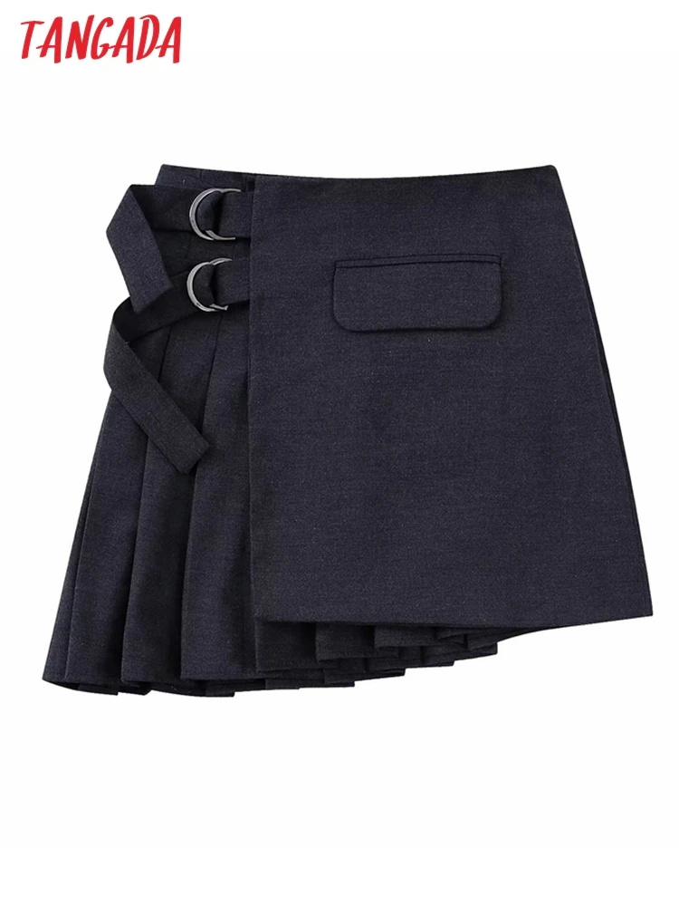 

Юбка-мини плиссированная с поясом и высокой талией, 3H666